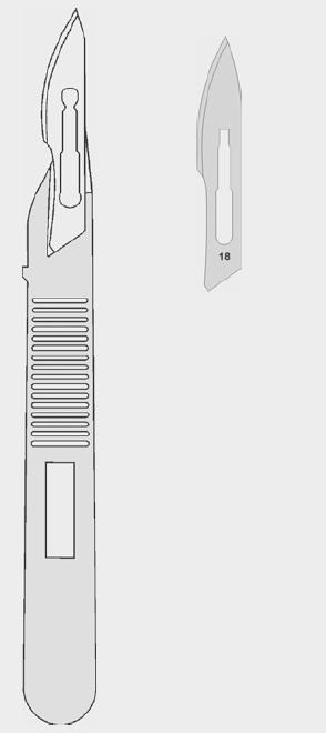 Скальпель одноразовий стерильний фігура 18, 10 шт./пак.Бренд: Zepf (Зепф).